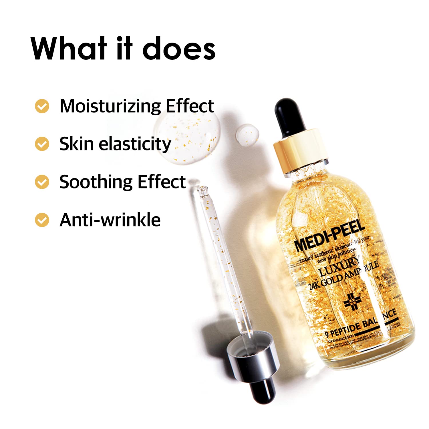 MEDI-PEEL Pure Gold 24K Ampoule 3.38 fl.oz / 100ml | 99.9% 24K Pure Gold All in One Ampoule