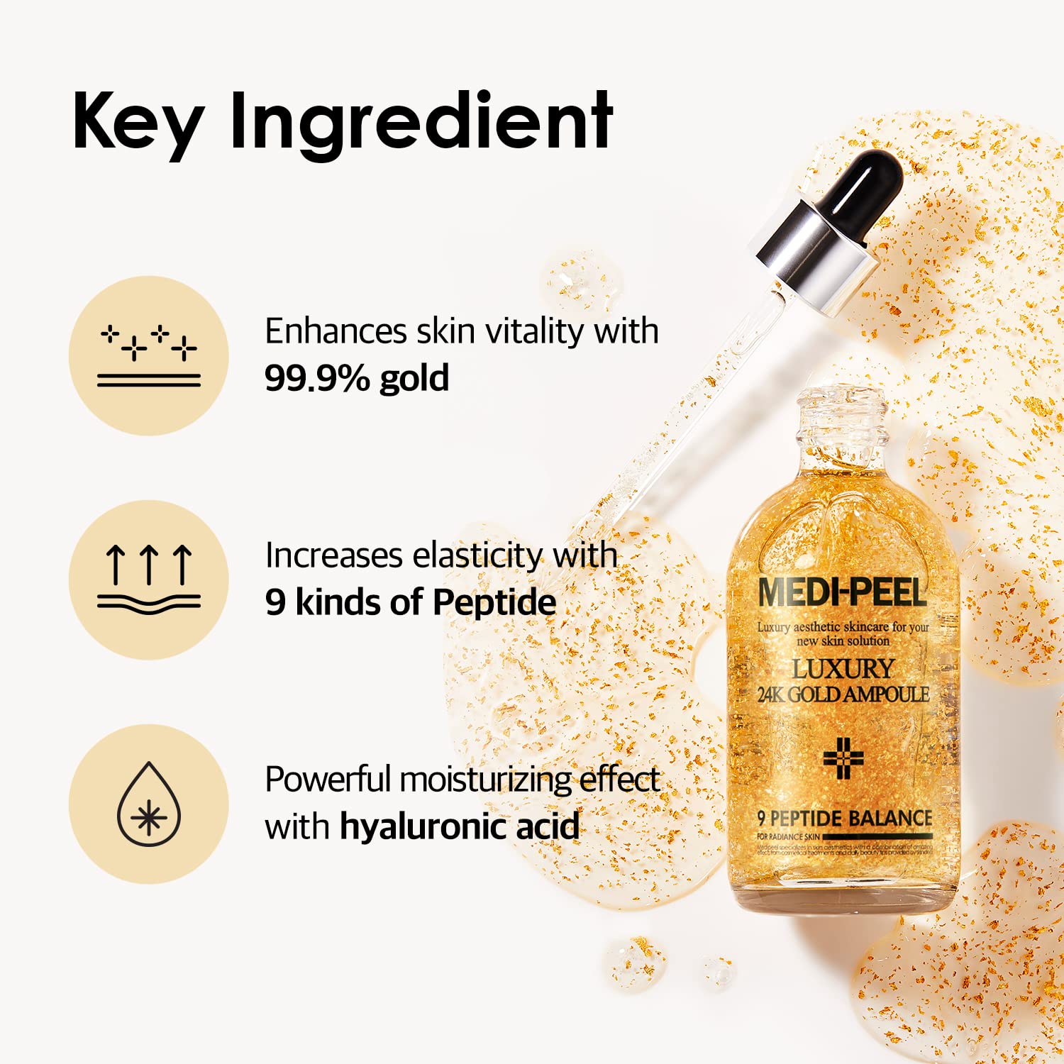 MEDI-PEEL Pure Gold 24K Ampoule 3.38 fl.oz / 100ml | 99.9% 24K Pure Gold All in One Ampoule