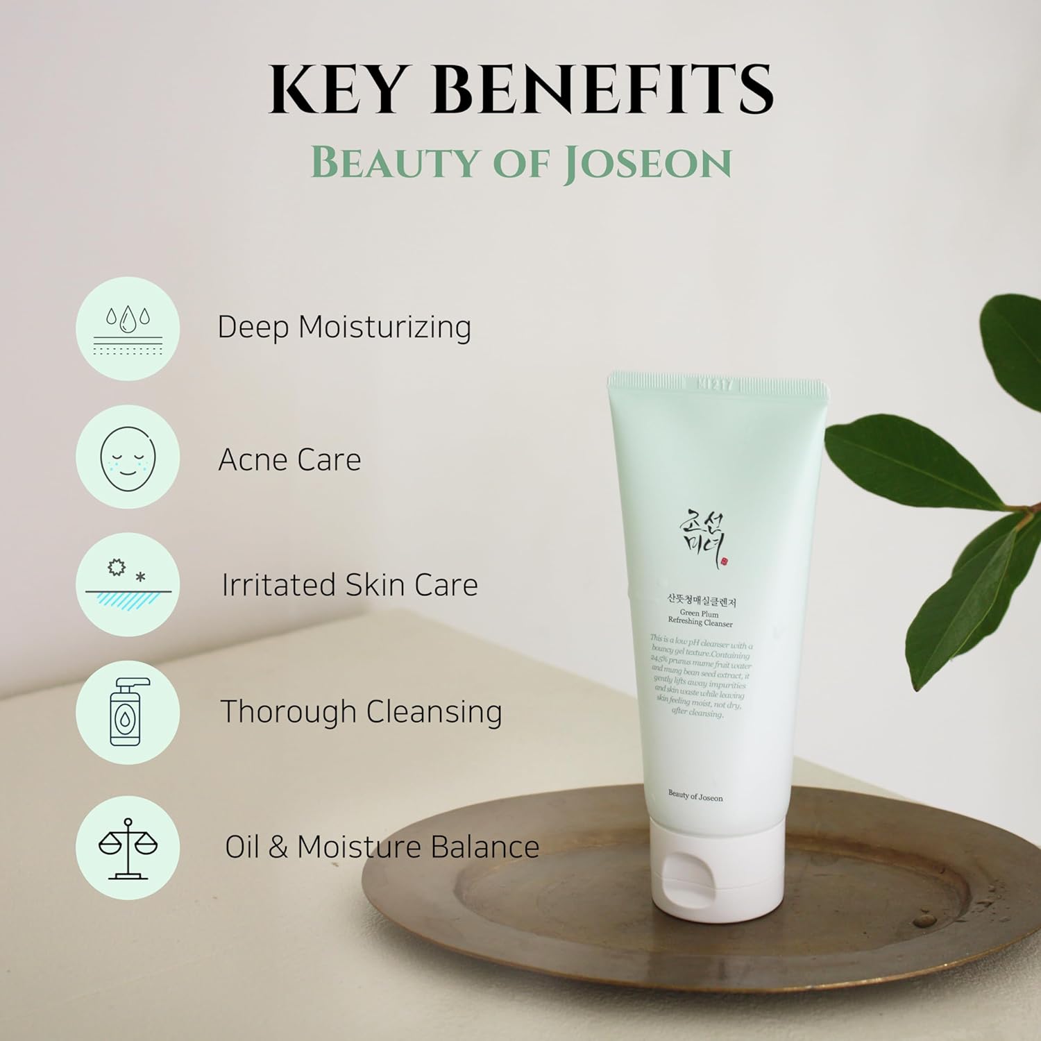 Beauty of Joseon Green Plum Refreshing Cleanser Gel Type Deep Pore Cleansing, Acne Face Wash, Blackhead Remover for All Skin Types, Korean Skincare 100ml
