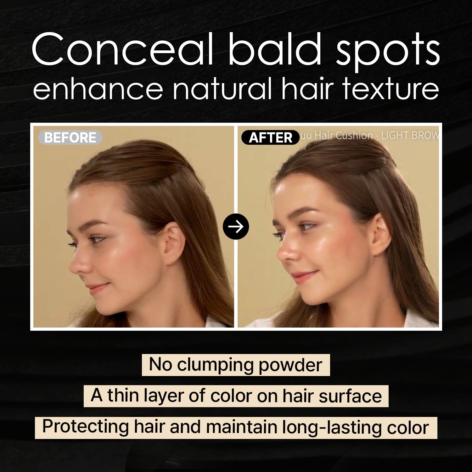 Light Brown - Hairline Powder, the revolutionary solution for concealing hair loss instantly