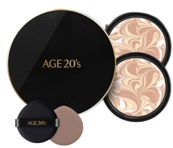 AGE 20's Signature Intense Sunscreen SPF 50+ Foundation,Refill Included, 23 Light Beige (0.49 oz x2 ea)
