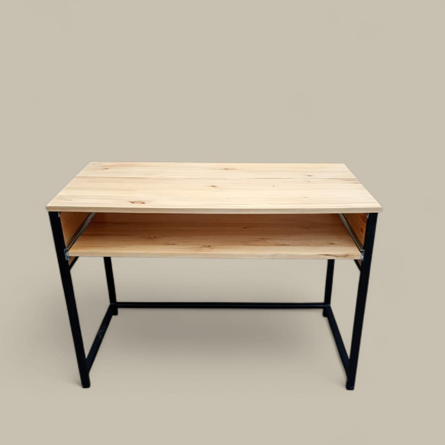 Escritorio Home Studio línea Industrial Plus. Álamo natural.