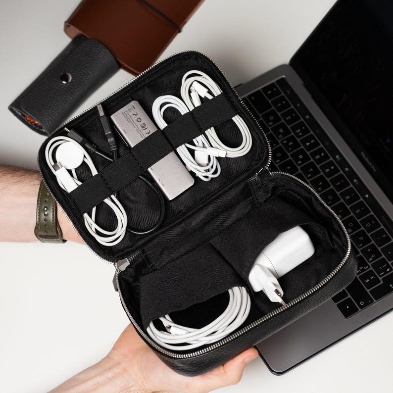 Leather Tech Organiser