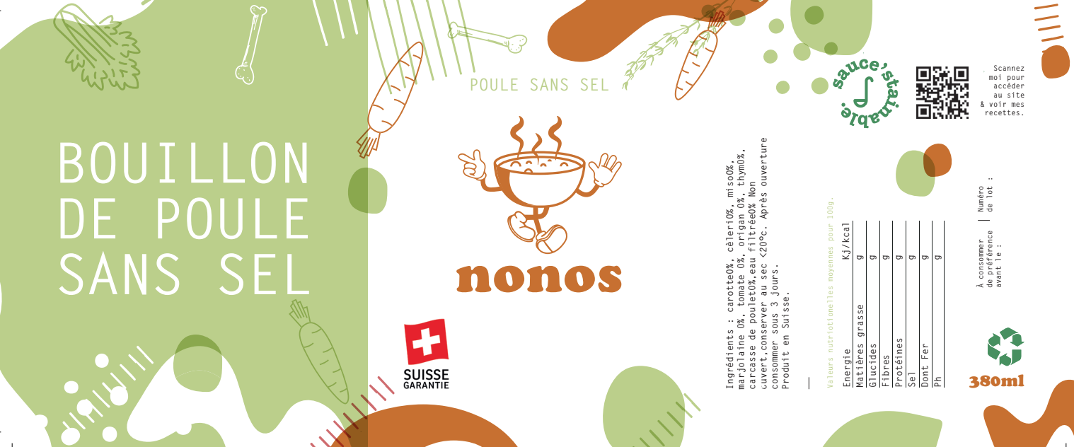 Bouillon de Poule concentré régime sans Sel - 350mL