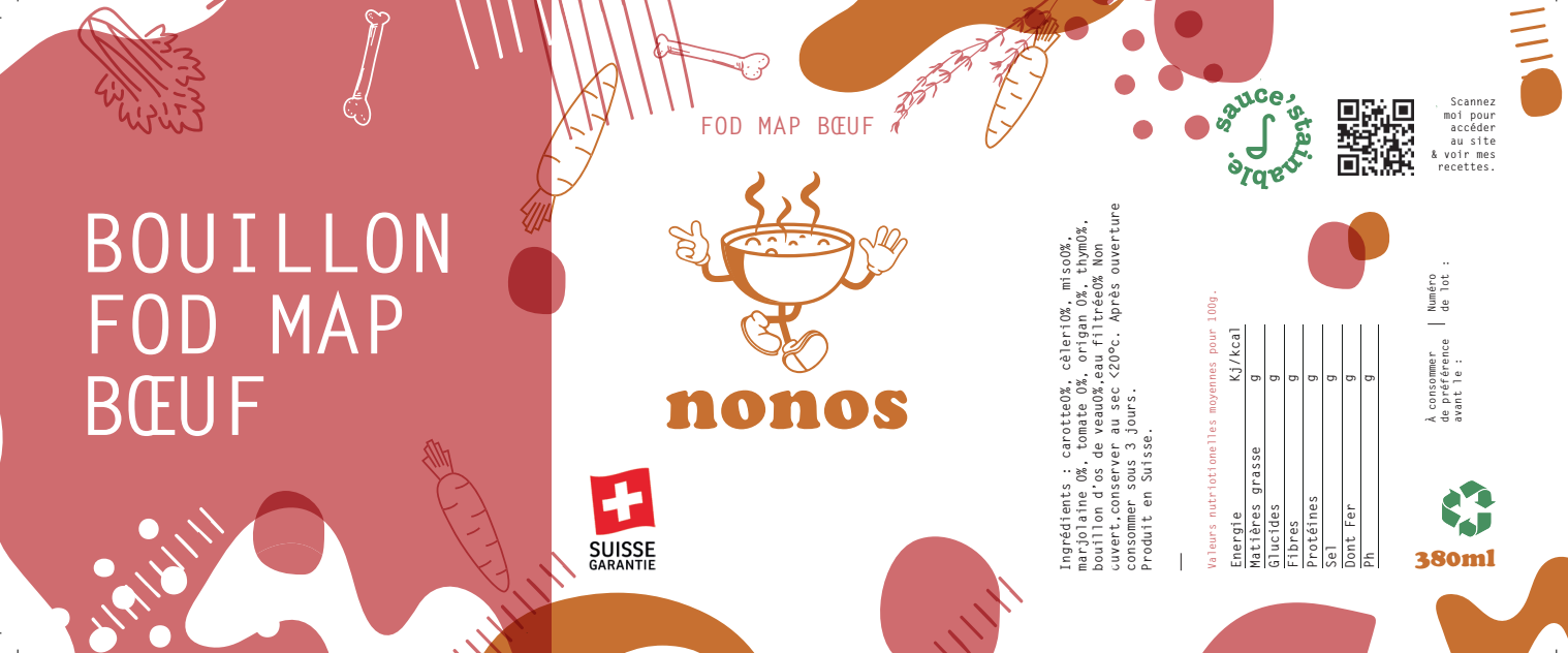 Bouillon régime FOD MAP Bœuf - 440mL