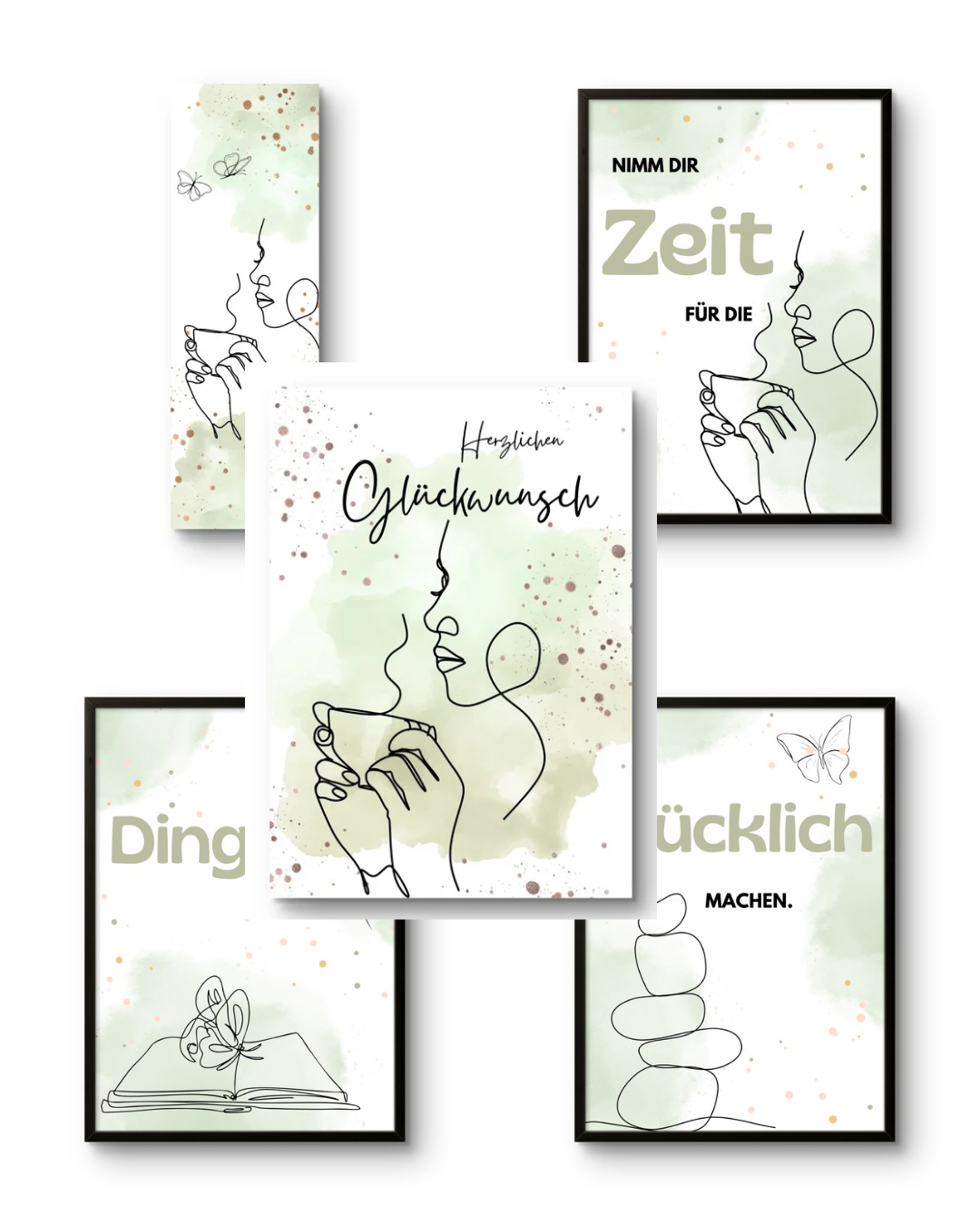 3 Digital Prints I Karte und Lesezeichen