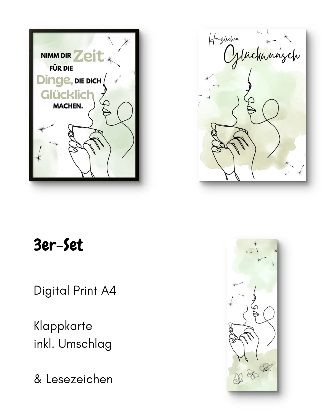 Digital Print I Karte und Lesezeichen