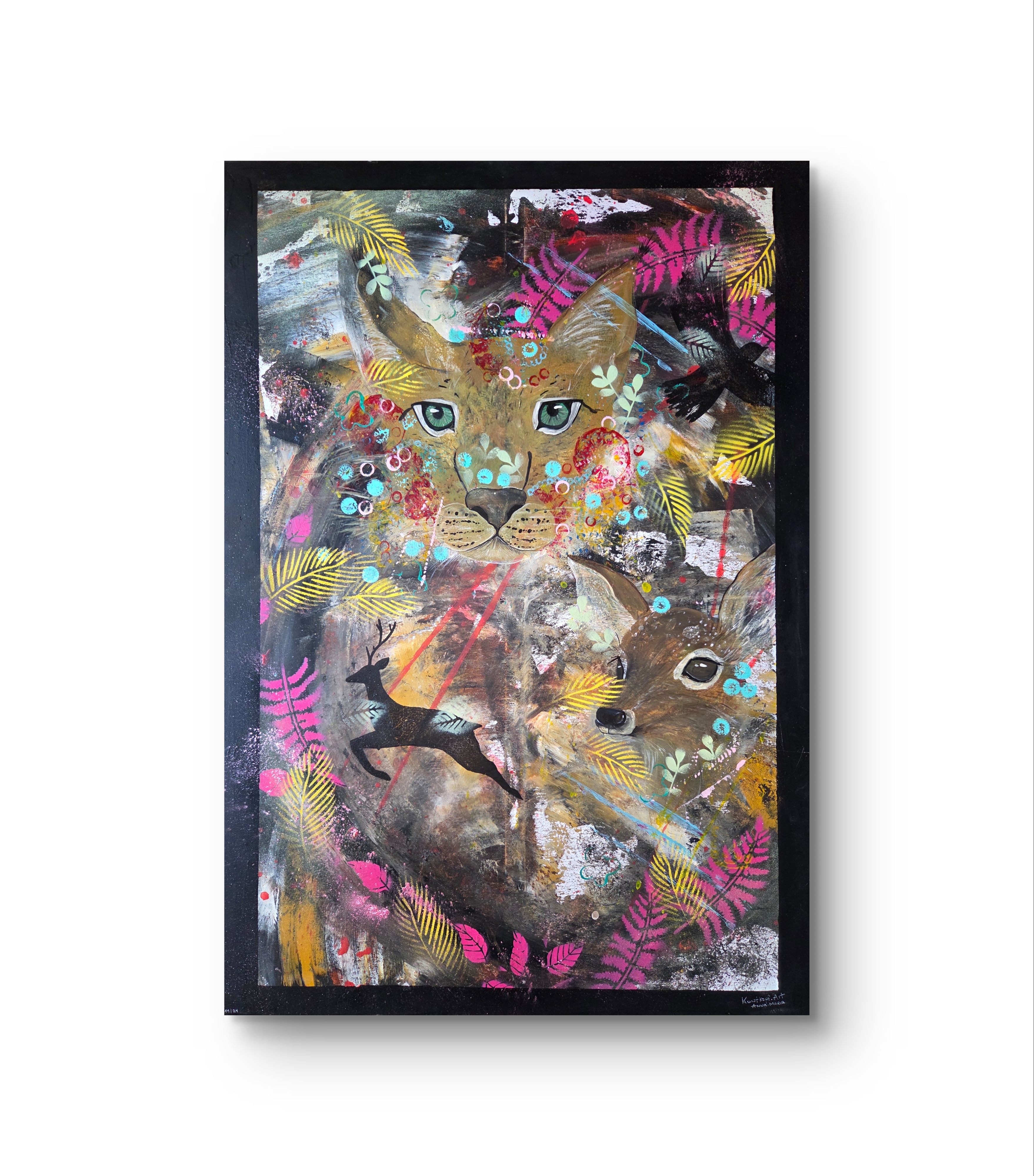 Leinwandbild Luchs | Reh