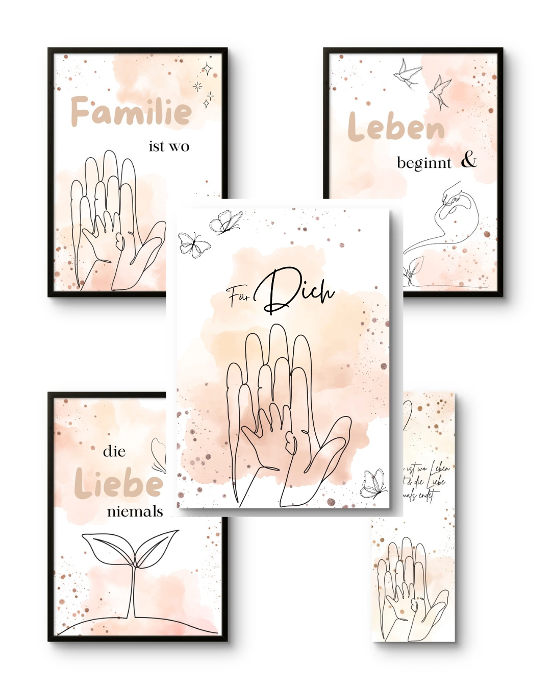 3 Digital Prints I Karte und Lesezeichen