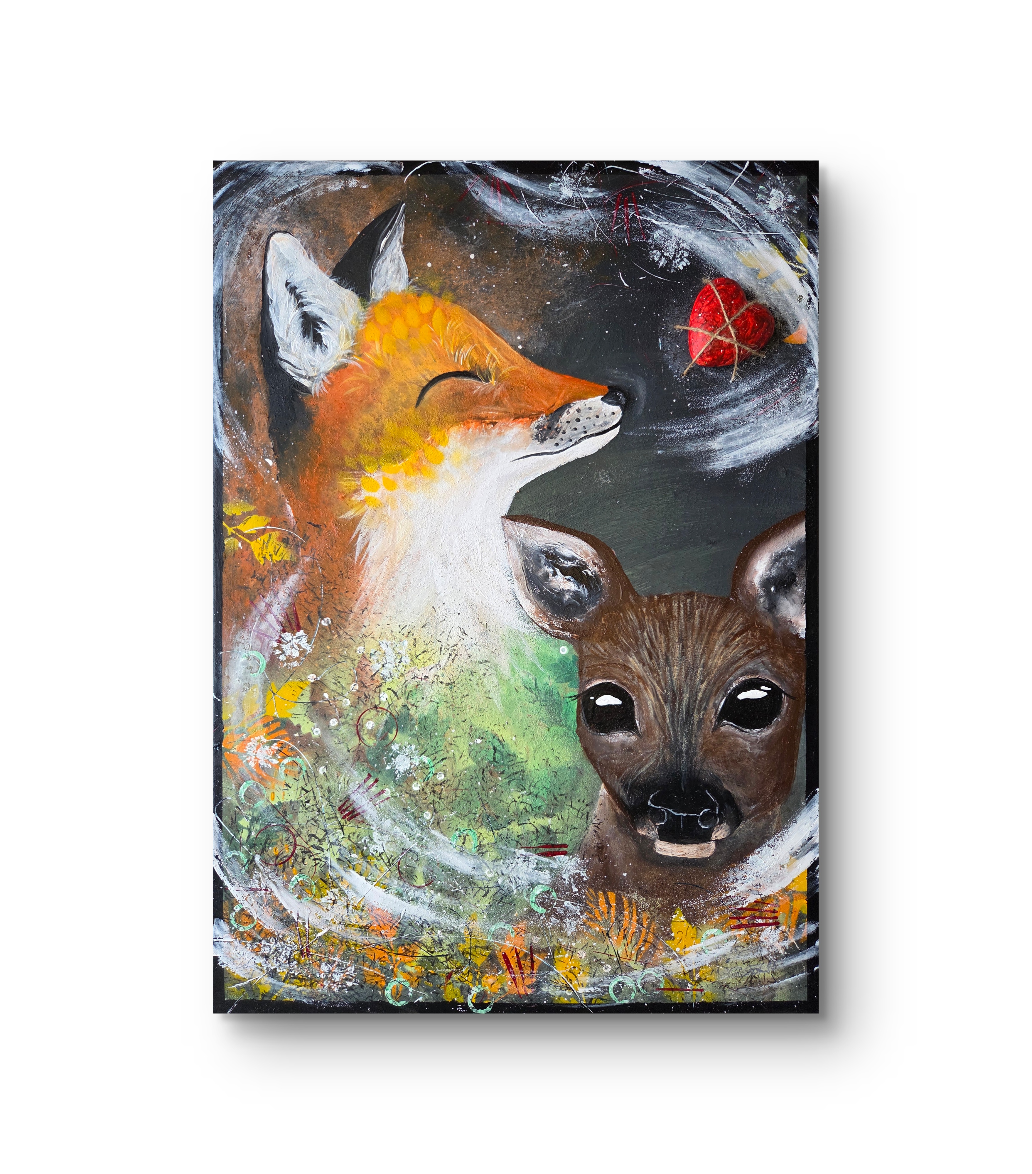 Leinwandbild Fuchs | Reh