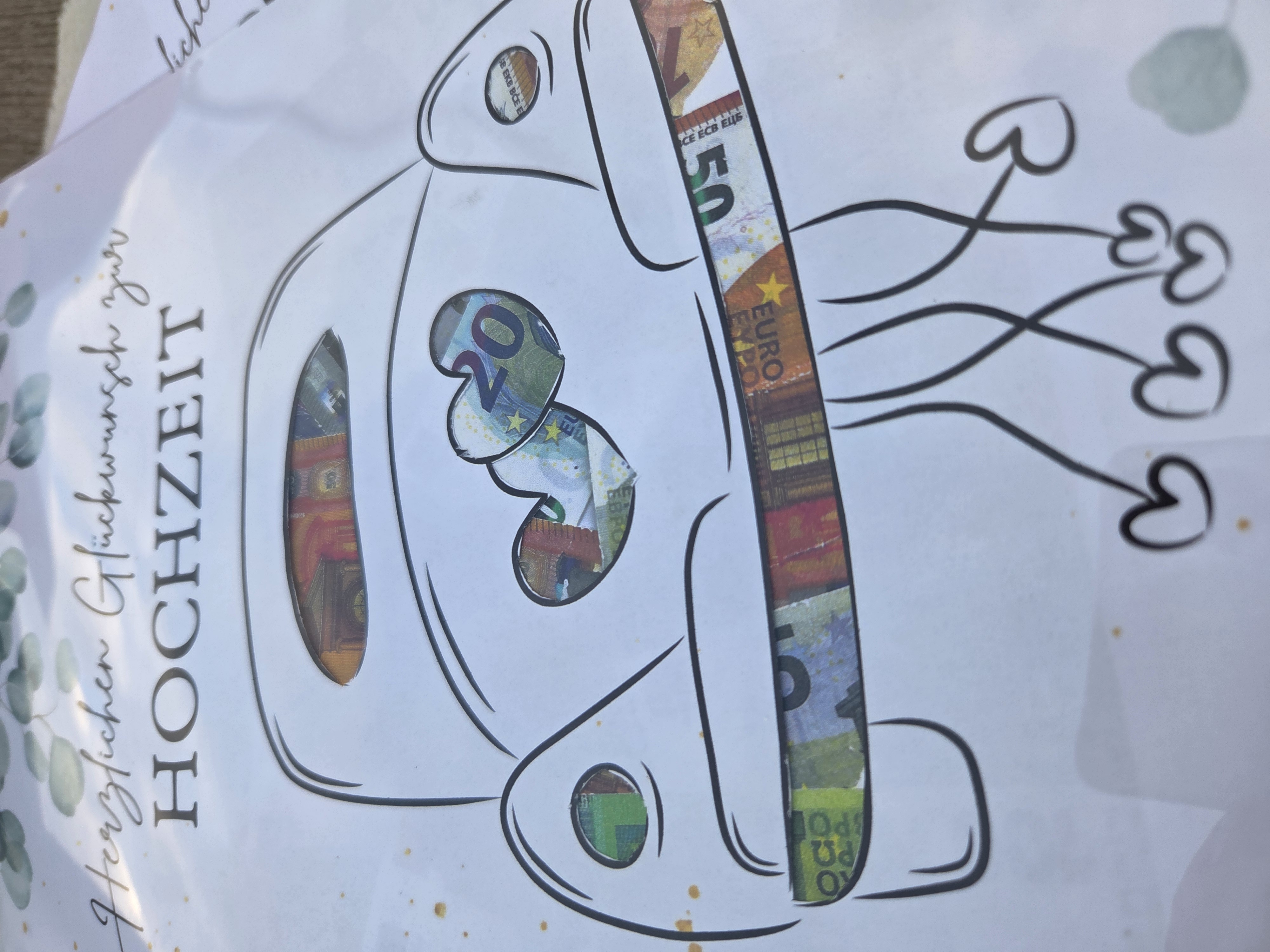 Vorlage Geldgeschenke zur Hochzeit