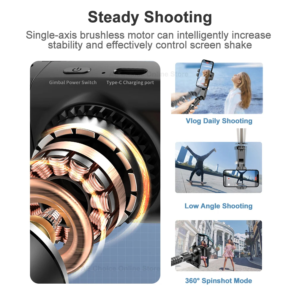 Gimbal Trípode Estabilizador Q18 con Giro 