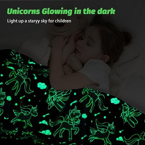Cobija de Unicornio que brilla en la oscuridad