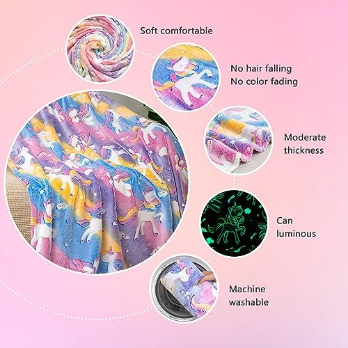 Cobija de Unicornio que brilla en la oscuridad