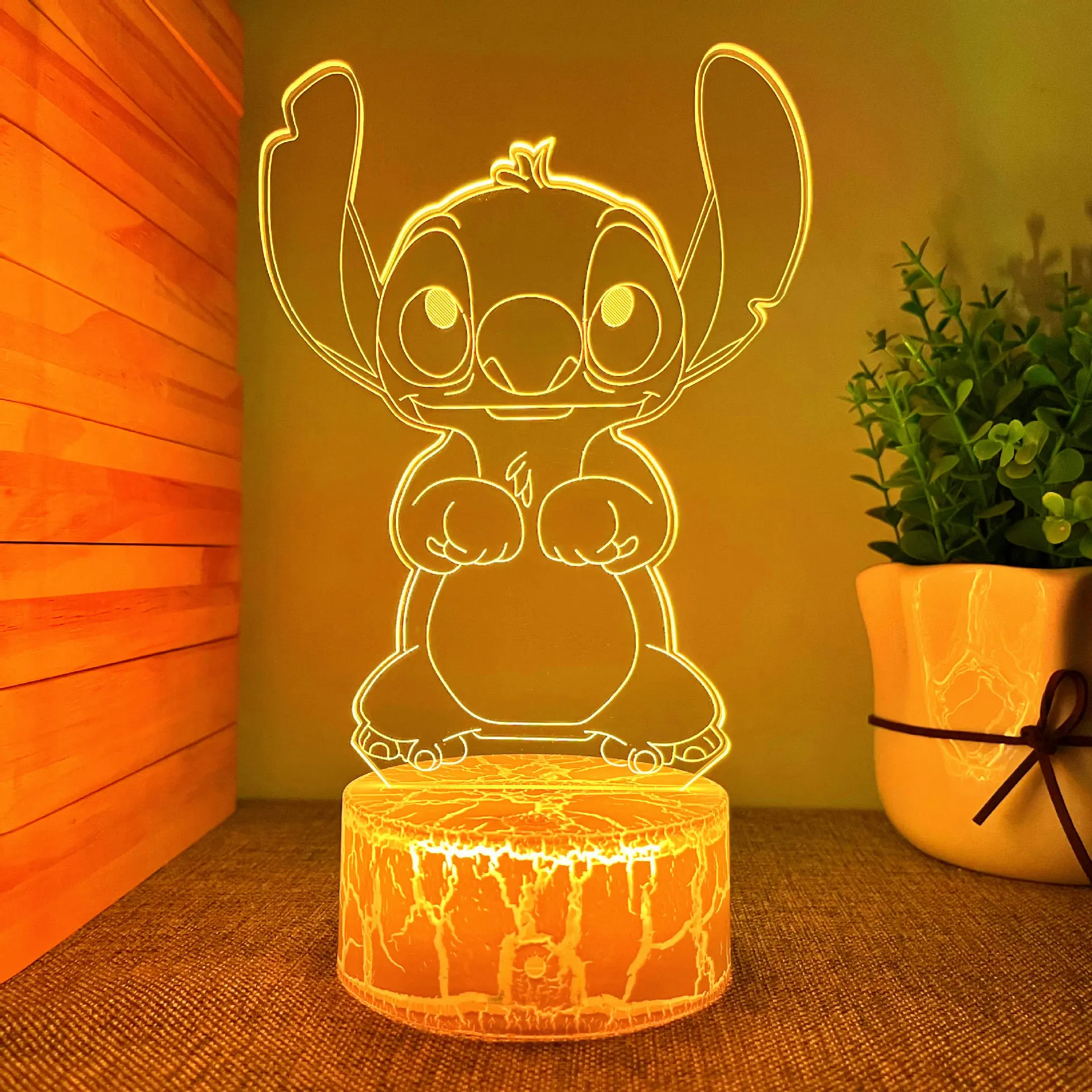 Lámpara led 3D de Stitch