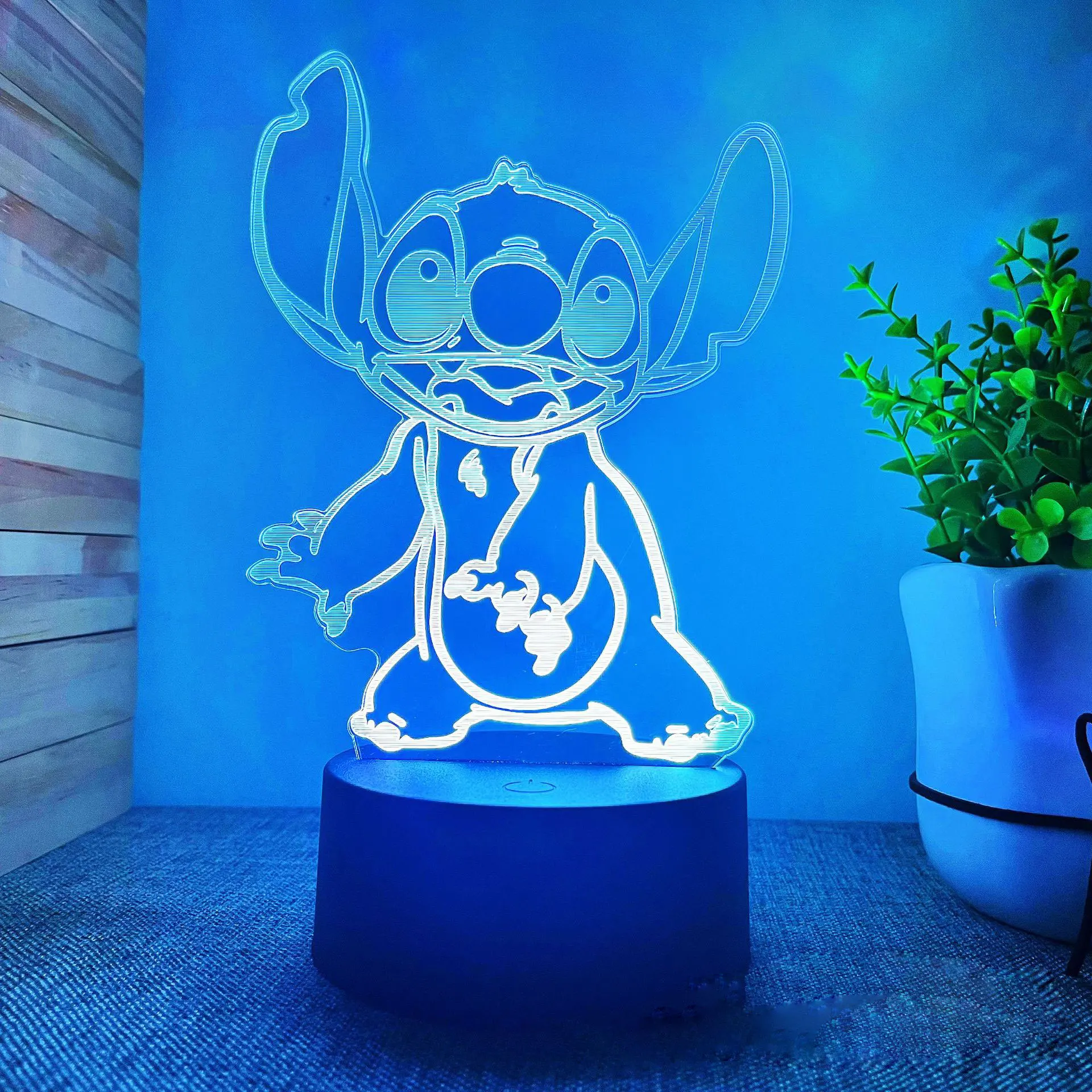Lámpara led 3D de Stitch
