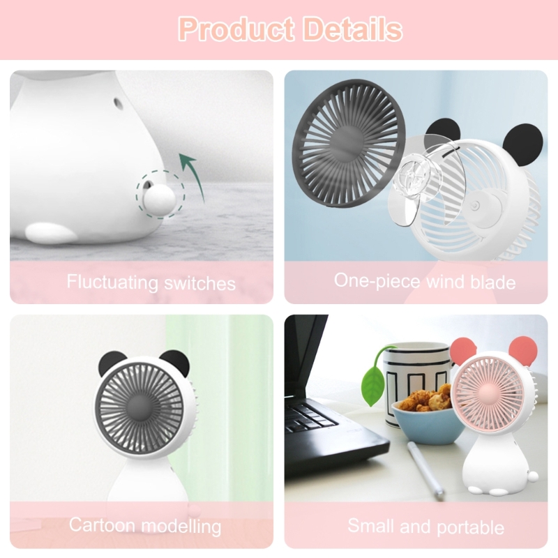 Ventilador Portatil con orejas de Oso de 15 cm