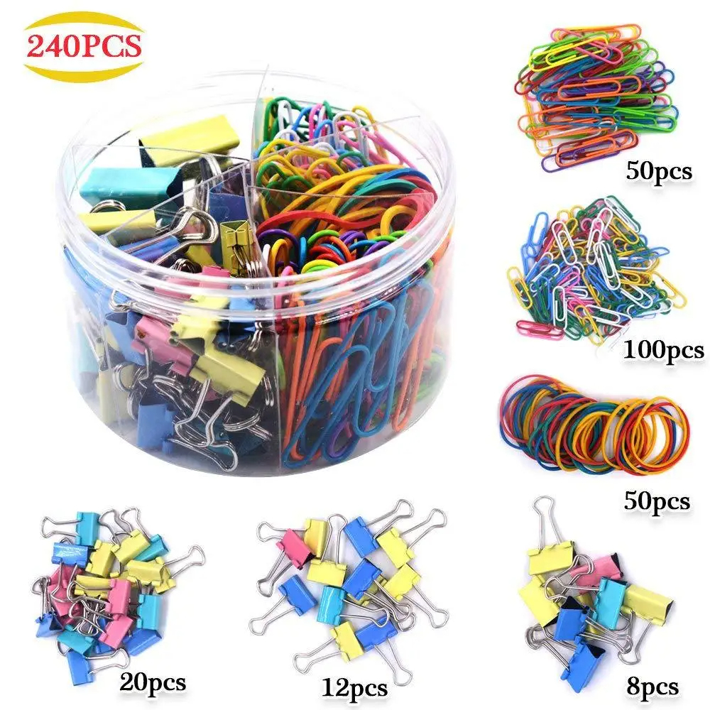 Kit de Clips de Oficina Multicolores