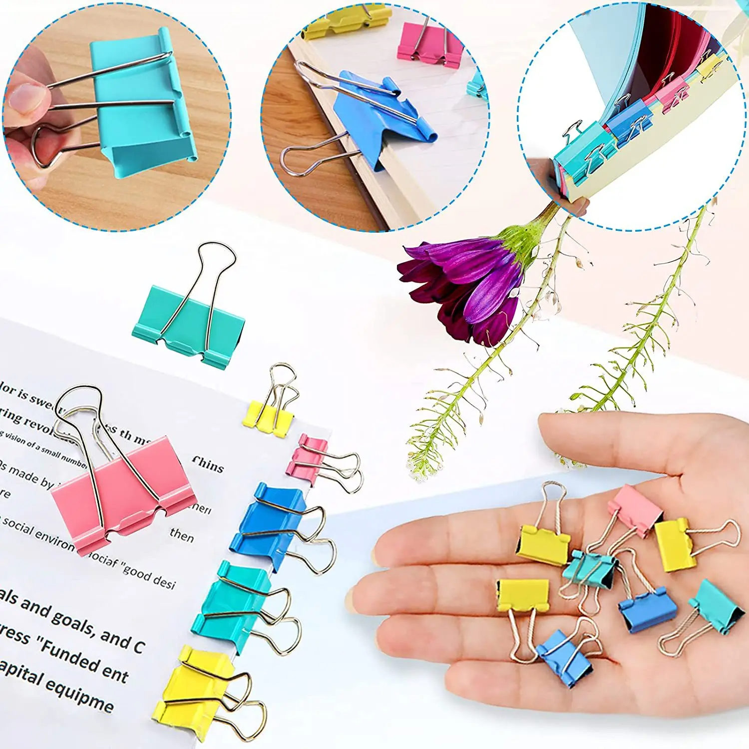 Kit de Clips de Oficina Multicolores