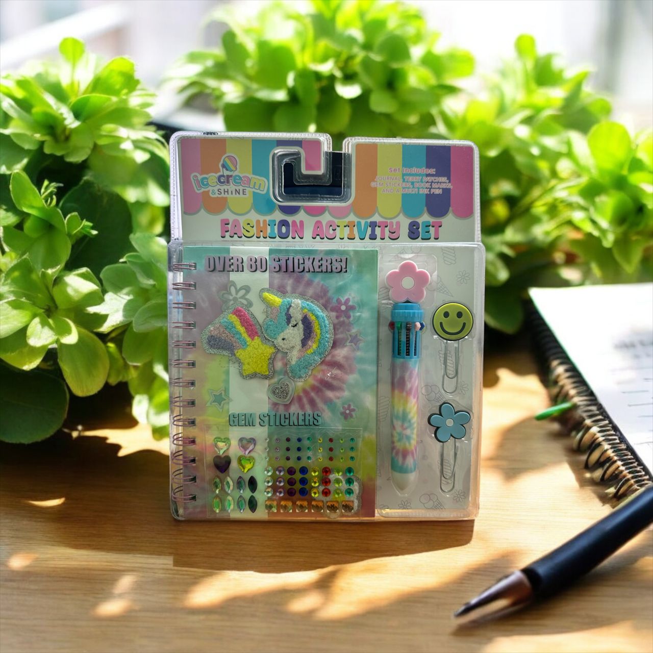 Agenda con Lapicero, Stickers y Clips