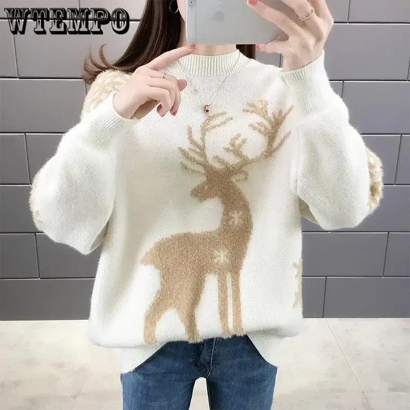Suéter Navideño con estampado de reno