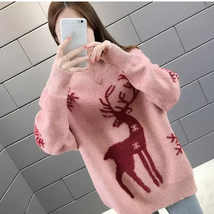 Suéter Navideño con estampado de reno