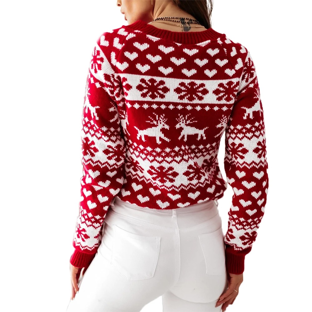 Suéter Navideño Rojo con blanco