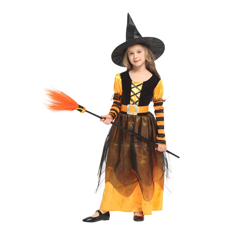 DISFRAZ DE BRUJA NEGRO CON AMARILLO