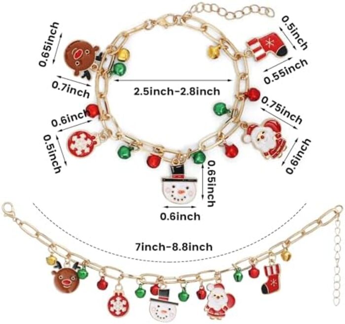 Pulseras navideñas con dijes