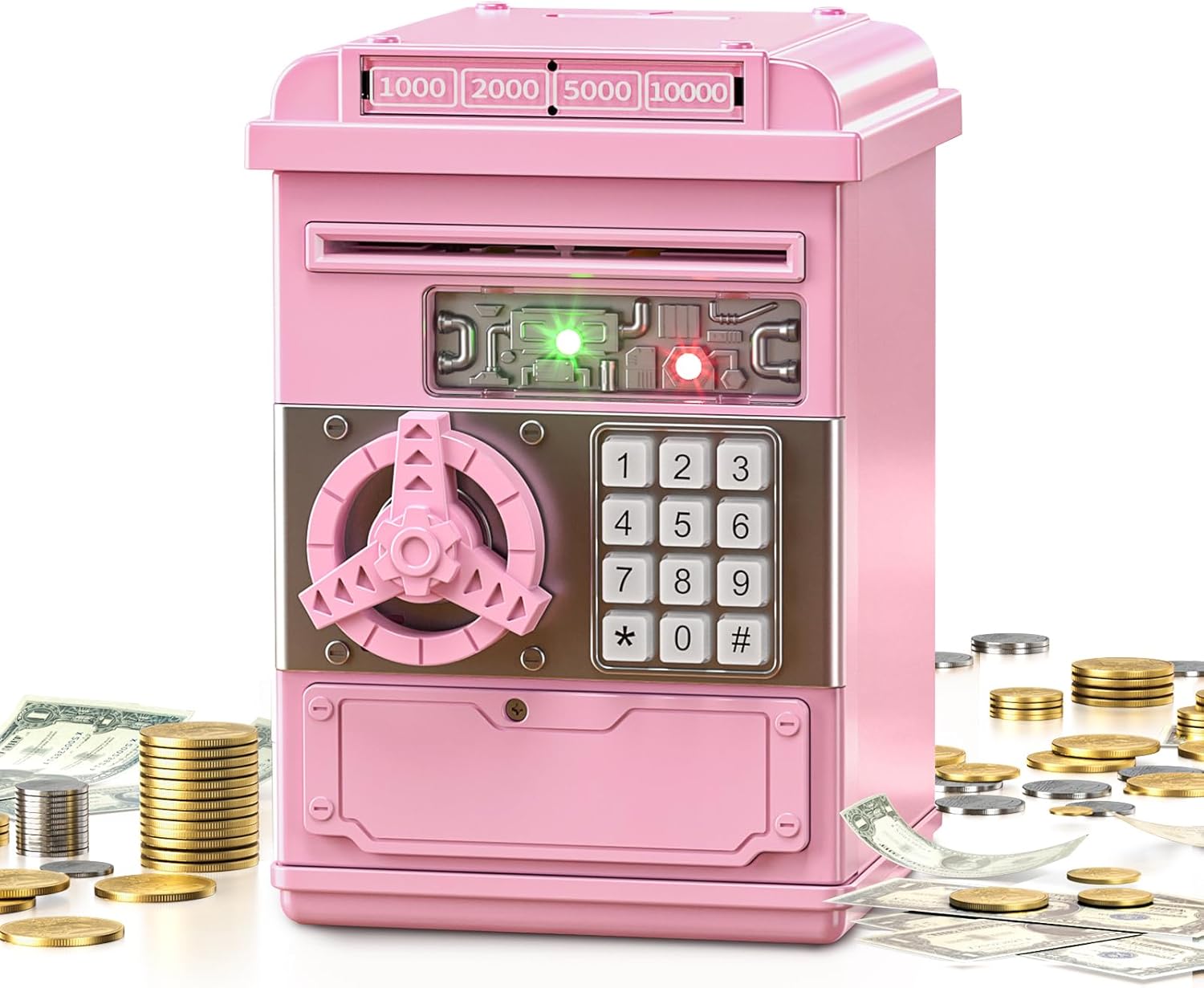 Caja fuerte electrónica rosa
