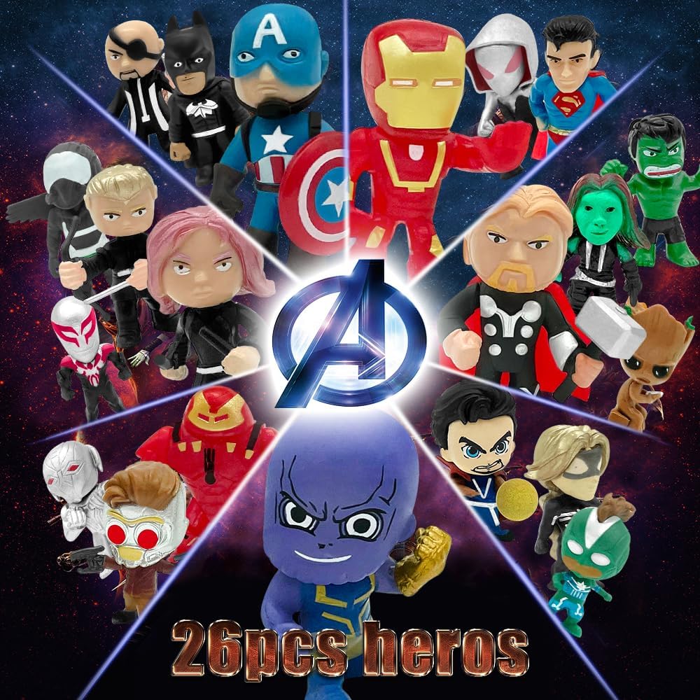 Figuras de superhéroes 26 piezas