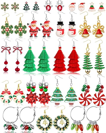 Zarcillos navideños variados