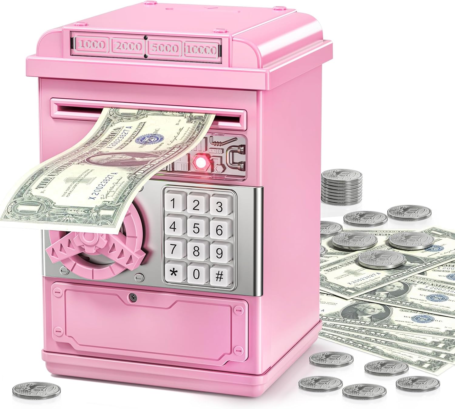 Caja fuerte electrónica rosa