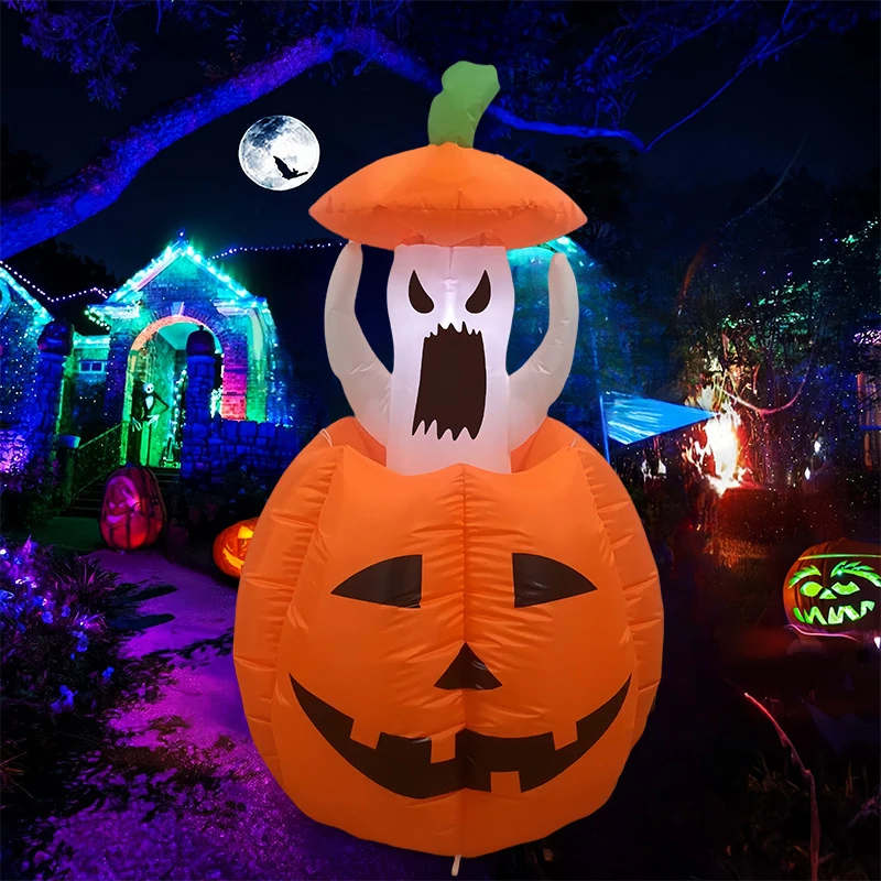 Adorno inflable de calabaza de Halloween (retraible)