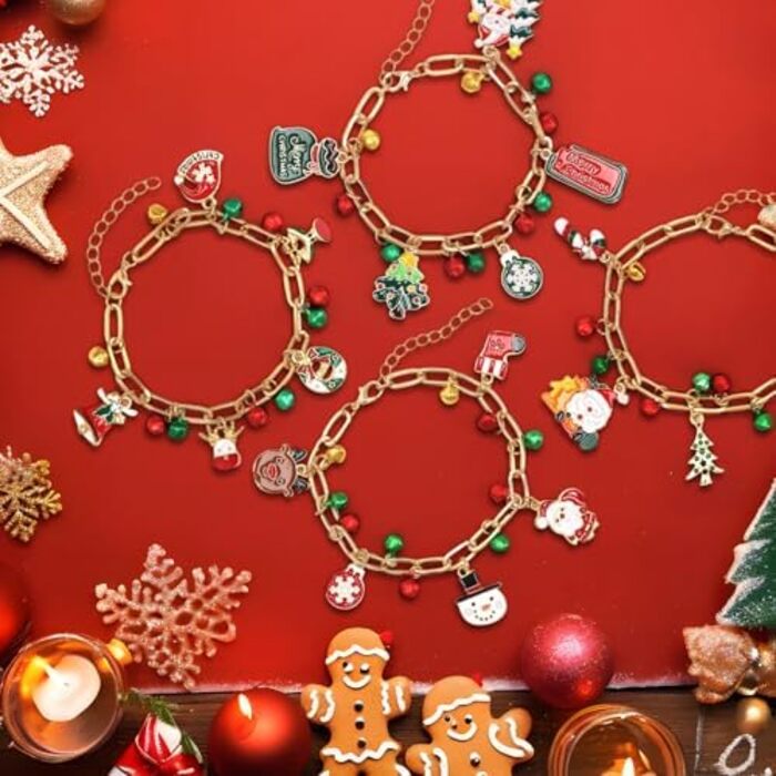 Pulseras navideñas con dijes