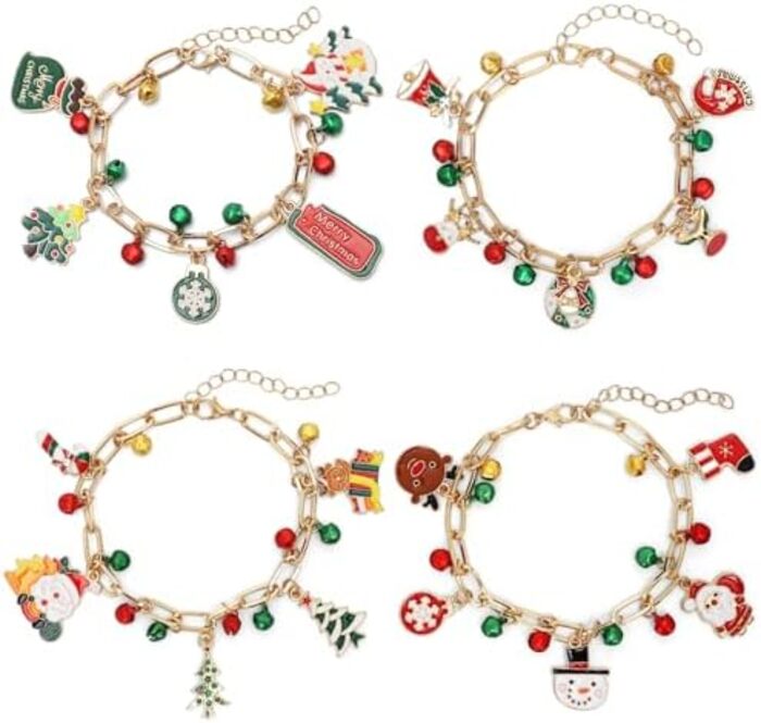 Pulseras navideñas con dijes