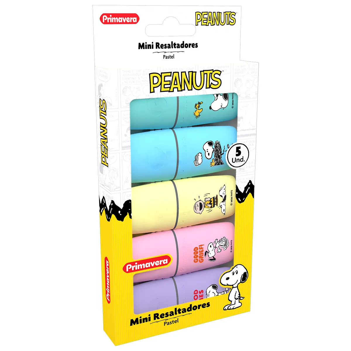 Mini Resaltadores Peanuts Pastel