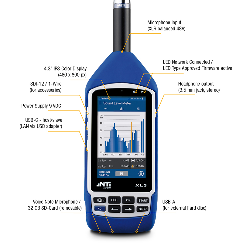Sonomètre NTi Audio XL3 avec Micro de classe 1 + vérification LNE