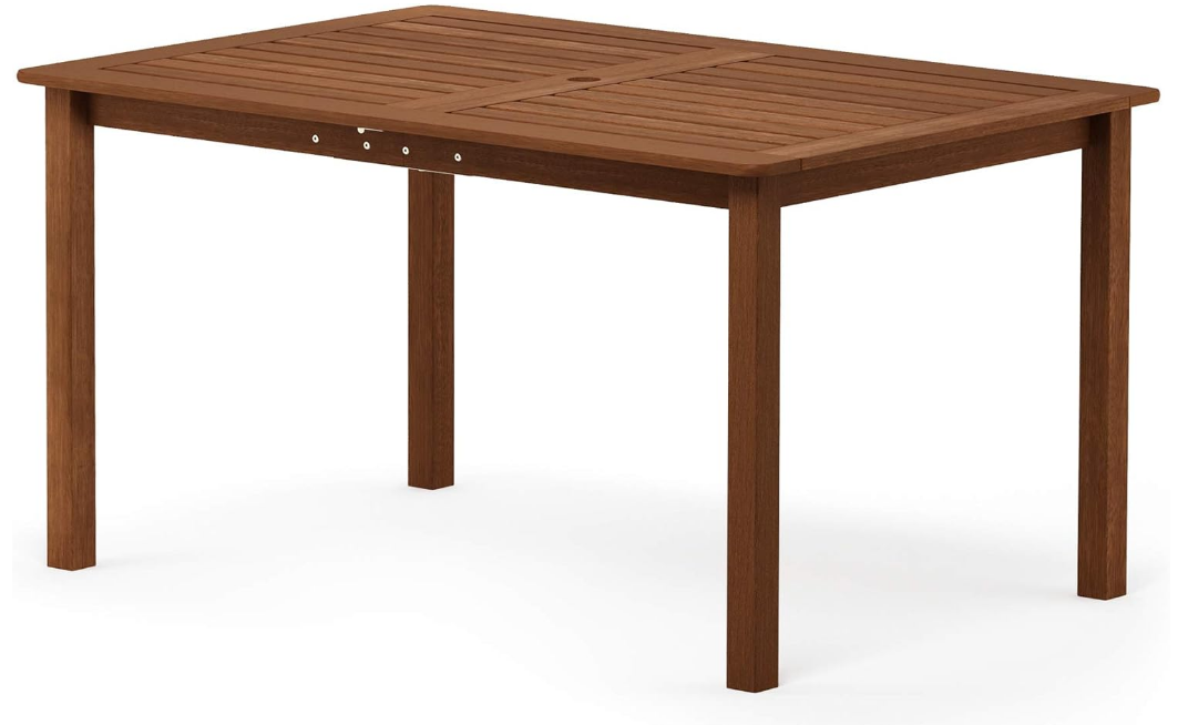 Tioman Outdoor Dining Table, Natural 35.5"D x 59.0"W x 29.0"H