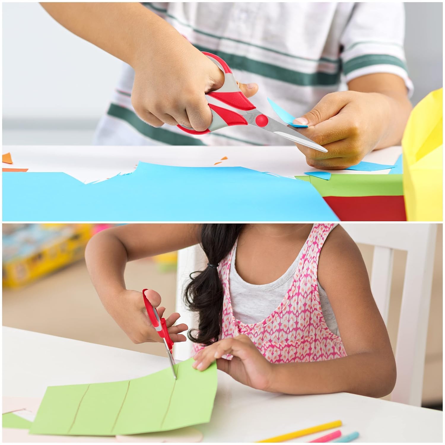 Scenty Multipurpose Steel Scissors Set - 4 Multicoloured Sizes for Household, Kitchen, Art & Craft, Sewing, Cloth Cutting (8.5", 7.5", 5.5", 8.5")