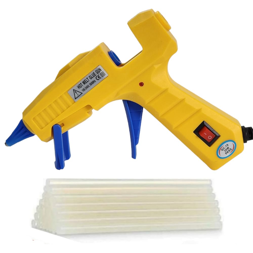 Scenty Glue Gun, Hot Glue Gun Kit with 10 Glue Sticks, Mini Hot Melt Glue Gun for Crafts, Mini Craft Glue Guns for School DIY Arts, and Home Repair (10 Transparent RXZER23)