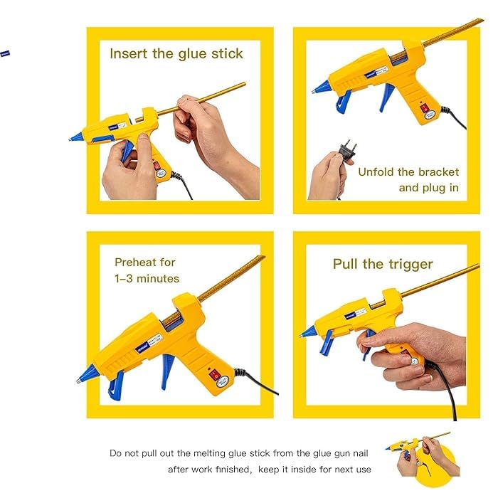 Scenty Glue Gun, Hot Glue Gun Kit with 10 Glue Sticks, Mini Hot Melt Glue Gun for Crafts, Mini Craft Glue Guns for School DIY Arts, and Home Repair (10 Transparent RXZER23)