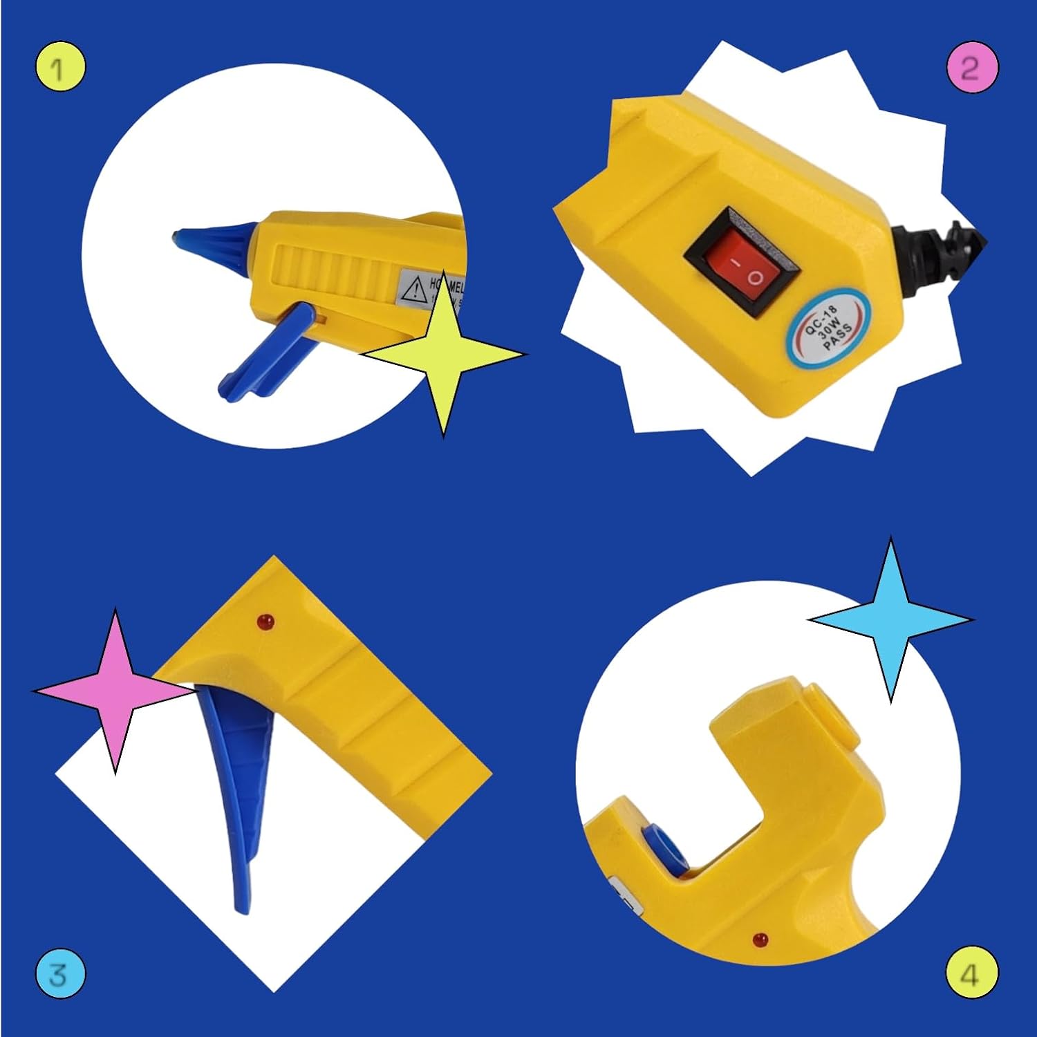 Scenty Glue Gun, Hot Glue Gun Kit with 10 Glue Sticks, Mini Hot Melt Glue Gun for Crafts, Mini Craft Glue Guns for School DIY Arts, and Home Repair (10 Transparent RXZER23)