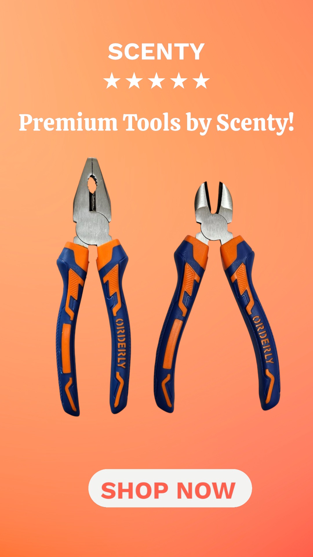 Scenty M.NO-LY02 2 Pcs Pliers Set, Includes 8"" Combination, 6"" Diagonal Cutting sturdy Steel Combination Plier with Anti-Rust properties for gripping, holding and cutting wires Blue & Orange