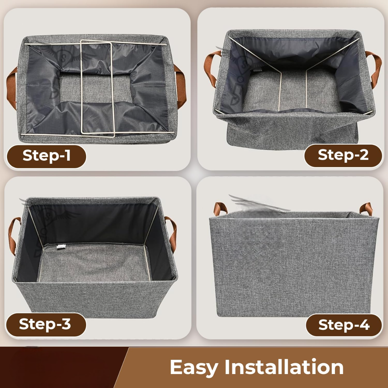 Scenty 26 Liter Foldable Wardrobe Organizer with Durable Handle, Stuff Storage Box Closet Drawer Organizers for Clothes, Toys, Books, Blanket etc. (Grey) (1)