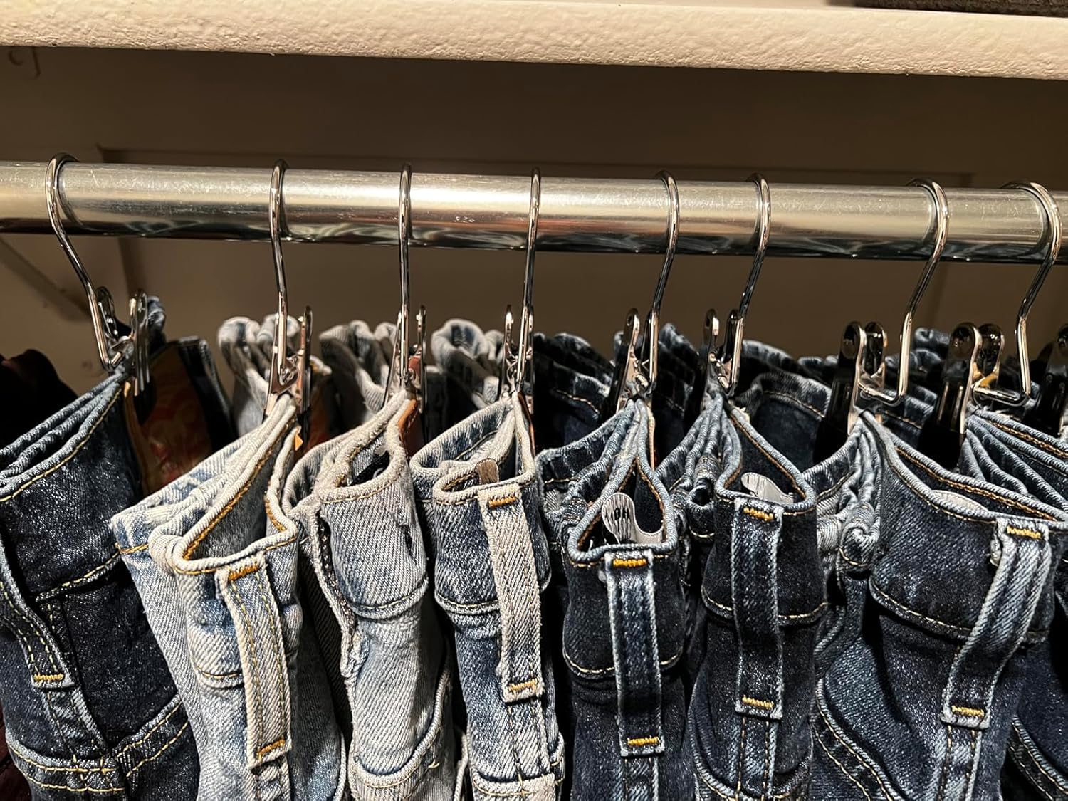 Scenty 10 Pack Laundry Hooks Hanging Clips Clothes Pins Closet Hanger Organizer Clamps Socks Towel Clips Heavy Duty Clothespins Bulk Hanger Clips for Closet Travel Pants Socks Handbags (10)