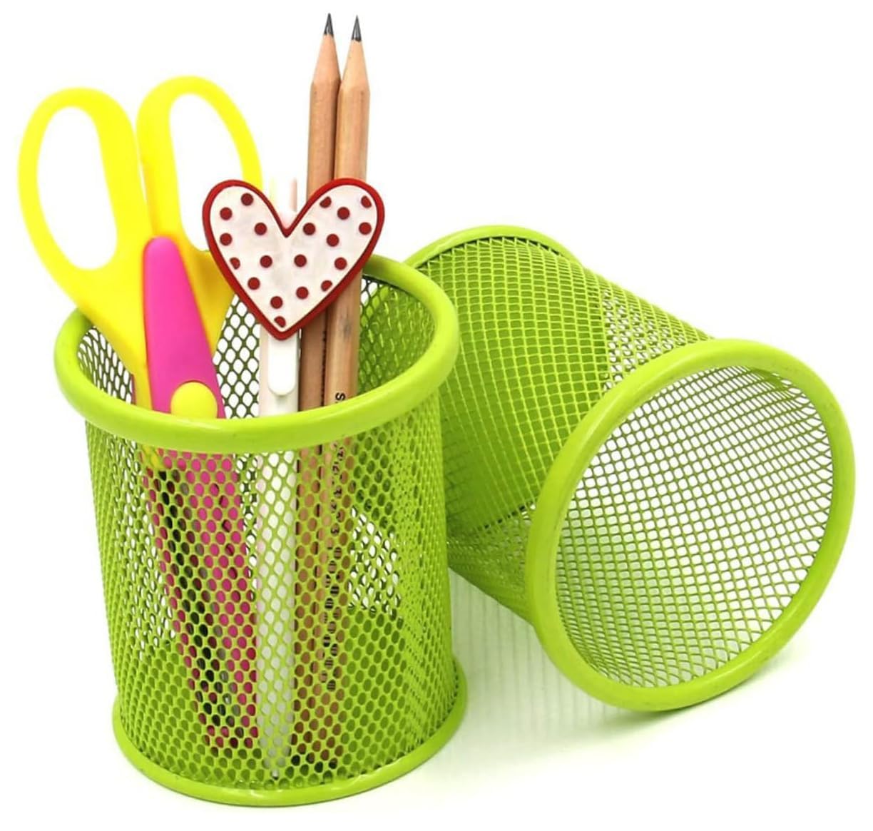Cylindrical Mesh Metal Desk Organiser Holder for Pens, Pencils, Stationery, Office, School, Home (Pack of 1 Multiclolor)