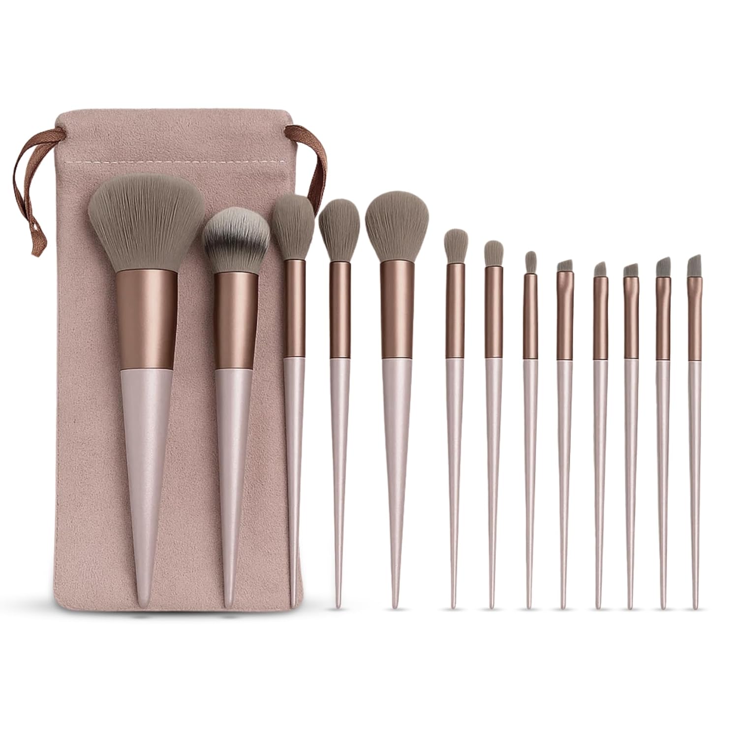 Scenty® 13 Piece Set Metallic Purple Colour, Travel Makeup Brushes with Cloth Bag for Makeup Artists, Foundation, Powder, Concealer, Eyeshadow, Blush,...