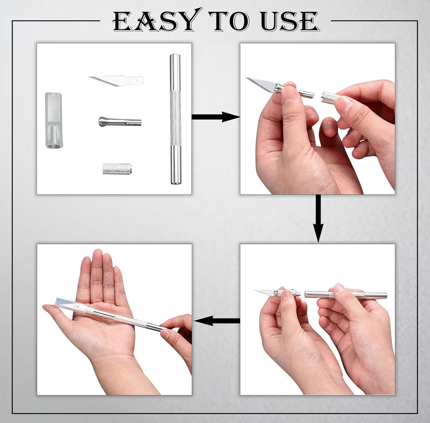 Scenty® Detail Pen Knife With 5 Sharp Blades For DIY, Art & Craft Work (1 Detail Knife + 5 Blades)