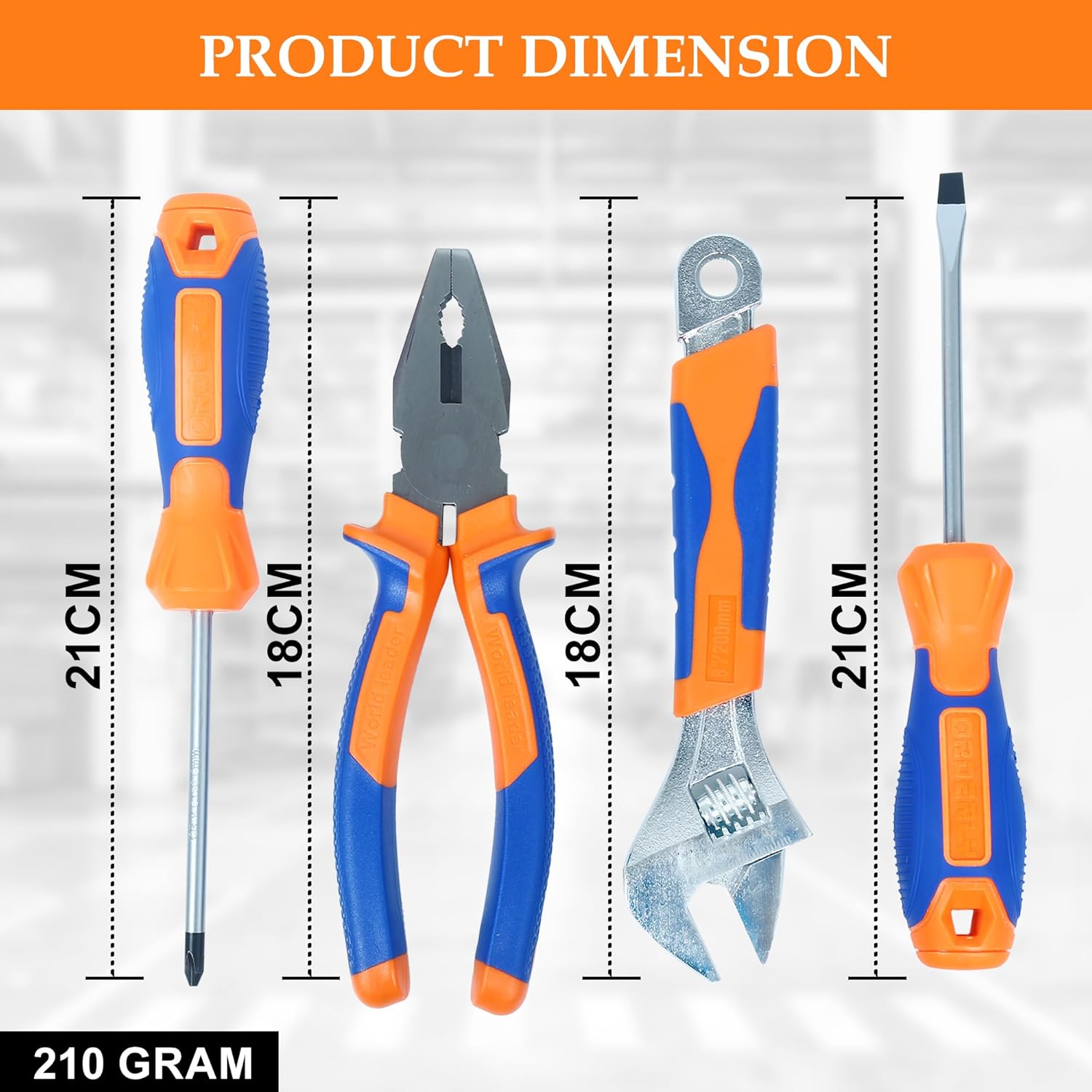 Scenty® Household Hand Tools - 4-Piece Tool Set Includes Adjustable Wrench, Screwdriver, Pliers, Tool Kit for the Home, Office, and Car by Stalwart